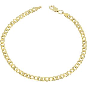 Kooljewelry 14k Yellow Gold Filled Polish Miami Cuban Curb Link Chain Bracelet (4.5 mm, 8.5 inch)