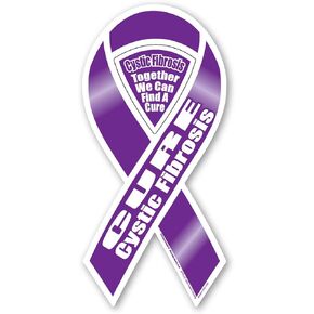 Cure Cystic Fibrosis 2-in-1 Ribbon Magnet by Magnet America Is 8" x 3.875" Made for Vehicles and Refrigerators