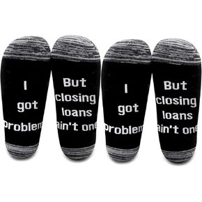 LEVLO Loan Officer I Got Problems But Closing Loans Ain't One Men Cotton Socks Mortgage Consultant Gift