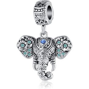 Lucky Elephant Charm for Pandora Bracelet Good Luck Animal Dangle Bead for Mom Daughter Sister Women Birthday
