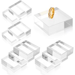 10 Pieces Acrylic Display Block Clear Polished Acrylic Square Display Block Acrylic Display Block Stand (2 x 2 x 0.7 Inch)