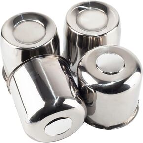 4Pcs 5.15" Push Through Wheel Center Caps Stainless Trailer Hub Cap for Truck SUV RV Wheel Rim, Combination of Curved and Closed Surface Wheel Hub Covers (Fit 5.15" Bore Chrome)