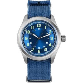 TACTICAL FROG Militado ML08 VH31 38mm Military Mens Watch Double Domed Sapphire Crystal C3 Green Light 10 ATM Waterproof Analog Watches for Men and Women
