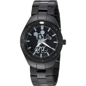 Disney Mickey Mouse Adult Classic Cardiff Articulating Hands Analog Quartz Leather Strap Watch