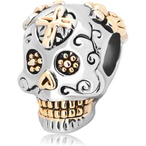 Halloween Cross Rose Skull Charm Beads Compatible With Pandora Charms Bracelets