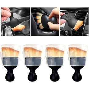 4PCS Car Brush, Car Interior Cleaning Tool, Car Cleaning Brush Interior Dust Collectors,Car Interior Cleaning Tool Brush, Engine Compartment and Dashboard
