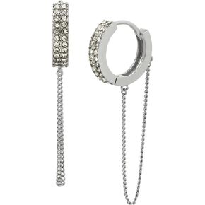 AllSaints Women's Pavé Chain Huggie Earrings
