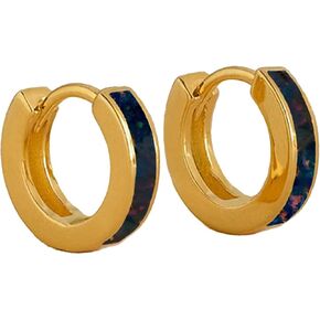 CAITLYNMINIMALIST Opal Inlay Huggies Mini Tiny Hoop Earrings For Women