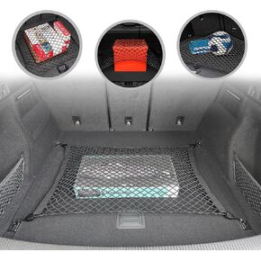 Back Seat+ Floor Style Automotive Elastic Trunk Mesh Cargo Net for Audi Q5 2018-2024 - Premium Trunk Organizers and Storage - Luggage Net for SUV- Best Car Organizer for Audi Q 5