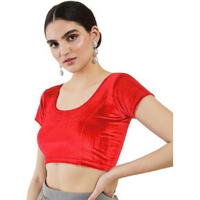 Chandrakala Velvet Blouses for Women Sarees,Stretchable, (B104-P)