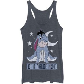 Disney Women's Winnie The Pooh Eeyore Not Morning Tri-Blend Racerback Layering Tank