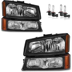 Headlights Assembly for 03-07 Chevy Silverado1500/2500/3500/1500HD/2500HD,03-06 Avalanche 1500/2500 Headlamp Replacement Left & Right Side