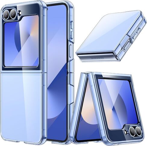 حافظة JETech لهاتف Samsung Galaxy Z Flip 6، هيكل صلب شفاف من البولي كربونات، غطاء هاتف واقٍ نحيف مضاد للخدش ومقاوم للصدمات (شفاف) in Saudi Arabia