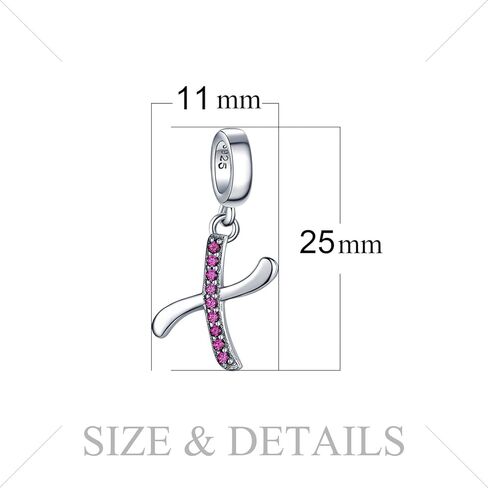 JewelryPalace Cubic Zirconia Initial A-Z Charm Fit Bracelet Dangle Letter Necklace 925 Sterling Silver in Saudi Arabia