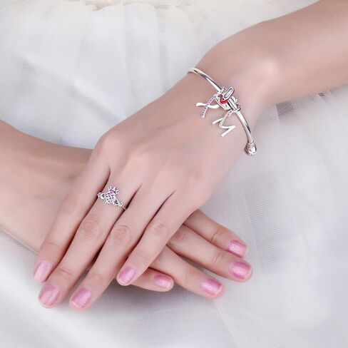 JewelryPalace Cubic Zirconia Initial A-Z Charm Fit Bracelet Dangle Letter Necklace 925 Sterling Silver in Saudi Arabia