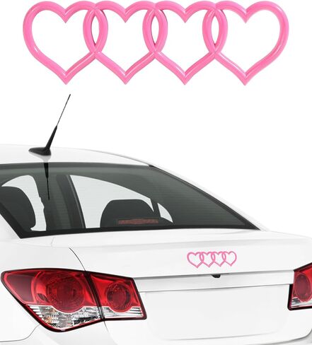 3D Car Decals,Heart Decals for Cars,Car Accessories,Car Trunk Badge Decal Sticker,Car Logo Emblem Sticker,Car Tail Replacement Decoration Decals,Applicable to A3 A4 A5 A6 A8 TT R8 Q3 Q5 (Silver) in Saudi Arabia