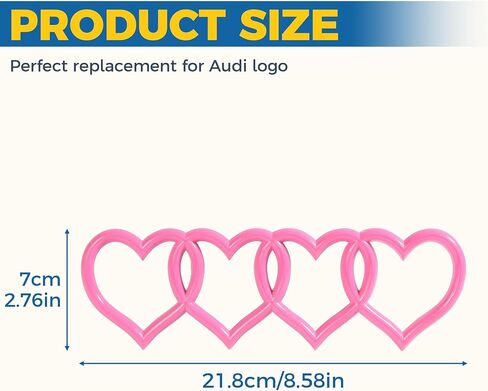 3D Car Decals,Heart Decals for Cars,Car Accessories,Car Trunk Badge Decal Sticker,Car Logo Emblem Sticker,Car Tail Replacement Decoration Decals,Applicable to A3 A4 A5 A6 A8 TT R8 Q3 Q5 (Silver) in Saudi Arabia