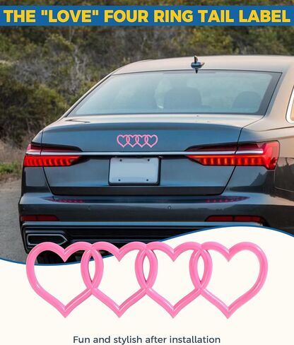 3D Car Decals,Heart Decals for Cars,Car Accessories,Car Trunk Badge Decal Sticker,Car Logo Emblem Sticker,Car Tail Replacement Decoration Decals,Applicable to A3 A4 A5 A6 A8 TT R8 Q3 Q5 (Silver) in Saudi Arabia