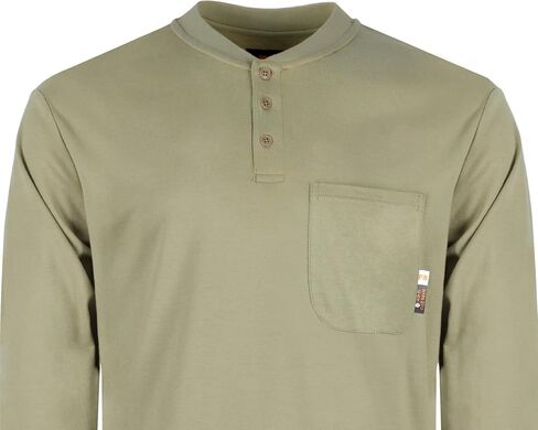 KONRECO FR Shirts for Men Long Sleeve 7oz Cotton Flame Resistant/Fire Retardant CAT2 Henley Shirt in Saudi Arabia