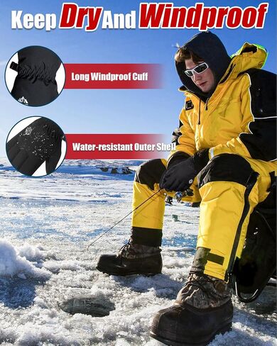 RIGWARL Waterproof Mens Women Gloves for Cold Weather, -5℉ Warm Winter Thermal Gloves with Touch Screen, Anti-Slip Lightweight Snow Gloves Winter for Driving Running Cycling Hiking in Kuwait