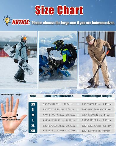 RIGWARL Waterproof Mens Women Gloves for Cold Weather, -5℉ Warm Winter Thermal Gloves with Touch Screen, Anti-Slip Lightweight Snow Gloves Winter for Driving Running Cycling Hiking in Kuwait