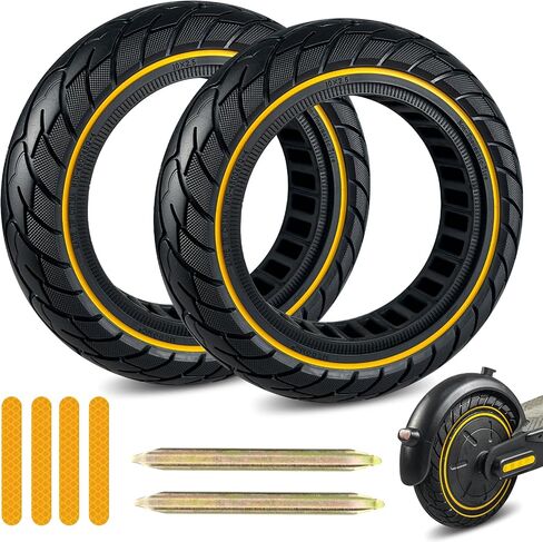 10x2.5 Inch Scooter Solid Tire for Segway Ninebot MAX G30/G30P/G30LP/G30D/G30E Gotrax G5/G6/G MAX Hiboy S2 MAX Electric Scooter Front or Rear Replacement 60/70-6.5 Rubber Tires (2 PCS) in Saudi Arabia