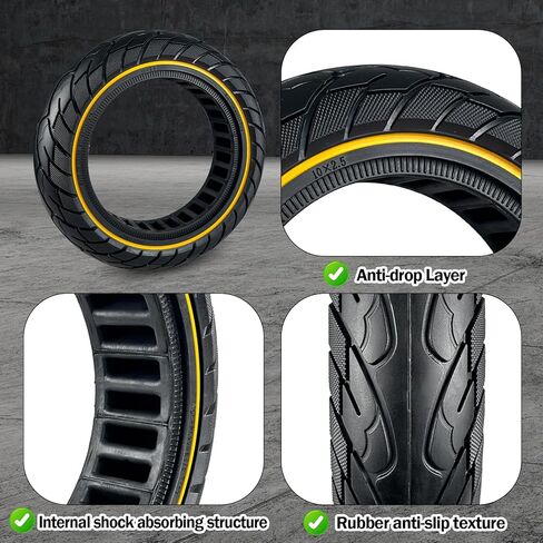 10x2.5 Inch Scooter Solid Tire for Segway Ninebot MAX G30/G30P/G30LP/G30D/G30E Gotrax G5/G6/G MAX Hiboy S2 MAX Electric Scooter Front or Rear Replacement 60/70-6.5 Rubber Tires (2 PCS) in Saudi Arabia