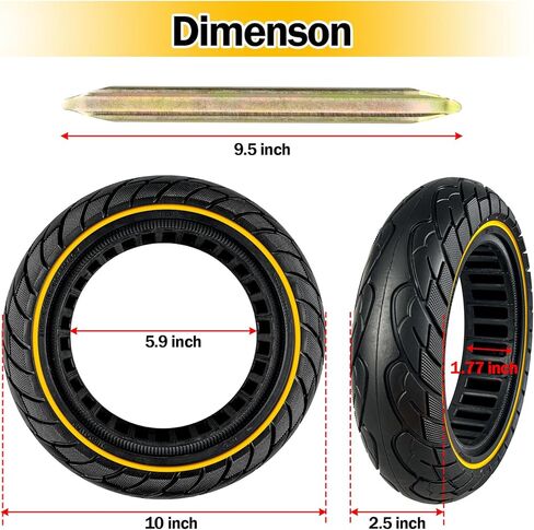 10x2.5 Inch Scooter Solid Tire for Segway Ninebot MAX G30/G30P/G30LP/G30D/G30E Gotrax G5/G6/G MAX Hiboy S2 MAX Electric Scooter Front or Rear Replacement 60/70-6.5 Rubber Tires (2 PCS) in Saudi Arabia