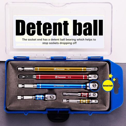 Impact Socket Adapter Set, 3/8, 1/4, 1/2 Drill Socket Adapter with Spin Sleeves, Impact Driver Socket Adapter, 40cv High-durability Steel, Color-coded (6pack) in Kuwait