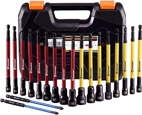 Impact Socket Adapter Set, 3/8, 1/4, 1/2 Drill Socket Adapter with Spin Sleeves, Impact Driver Socket Adapter, 40cv High-durability Steel, Color-coded (6pack) in Kuwait