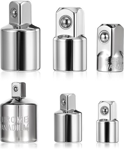 6 Piece Socket Adapter and Reducer Set 1/4", 3/8", 1/2" Chrome Vanadium Steel Converter Sets Kit For Car and Construction Work in Saudi Arabia