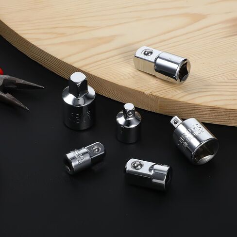 6 Piece Socket Adapter and Reducer Set 1/4", 3/8", 1/2" Chrome Vanadium Steel Converter Sets Kit For Car and Construction Work in Saudi Arabia