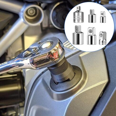 6 Piece Socket Adapter and Reducer Set 1/4", 3/8", 1/2" Chrome Vanadium Steel Converter Sets Kit For Car and Construction Work in Saudi Arabia