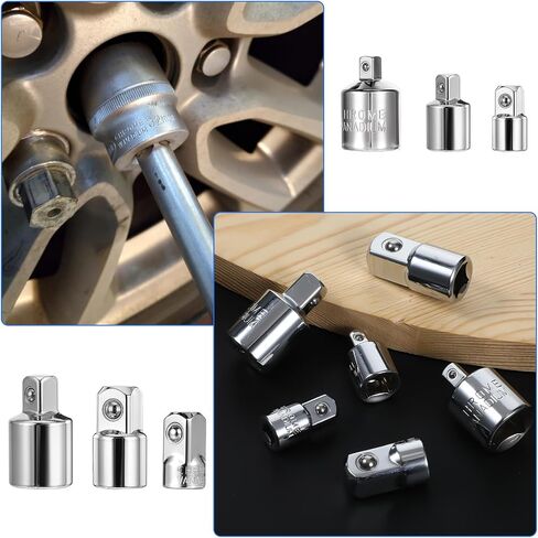 6 Piece Socket Adapter and Reducer Set 1/4", 3/8", 1/2" Chrome Vanadium Steel Converter Sets Kit For Car and Construction Work in Saudi Arabia
