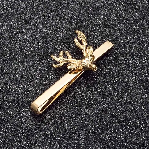 Christmas Tie Clips for Men 14k Gold Plated Silver Tie Pins with Cute Animal Deer/Lion/Dog/Cat Tie Bars Necktie Suit Tie Accessories Jewelry in Kuwait