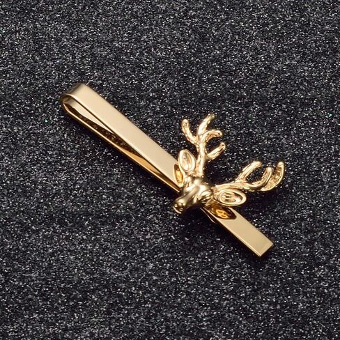 Christmas Tie Clips for Men 14k Gold Plated Silver Tie Pins with Cute Animal Deer/Lion/Dog/Cat Tie Bars Necktie Suit Tie Accessories Jewelry in Kuwait