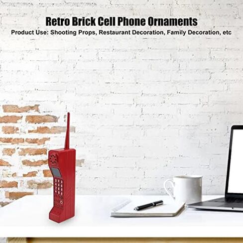 Estink Retro Brick Cell Phone Ornament, Retro Cellphone Model Old Fashioned Cellular Phone Model Ornament Vintage Simulation Photographic Props Stylized Ornaments for Home Stage (Black) in Saudi Arabia