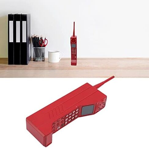 Estink Retro Brick Cell Phone Ornament, Retro Cellphone Model Old Fashioned Cellular Phone Model Ornament Vintage Simulation Photographic Props Stylized Ornaments for Home Stage (Black) in Saudi Arabia