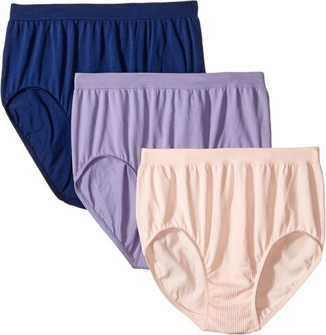 Bali Women's Comfort Revolution Seamless Underwear Brief Pack, Panties, Microfiber Stretch Underwear for Women, 3-Pack in Kuwait