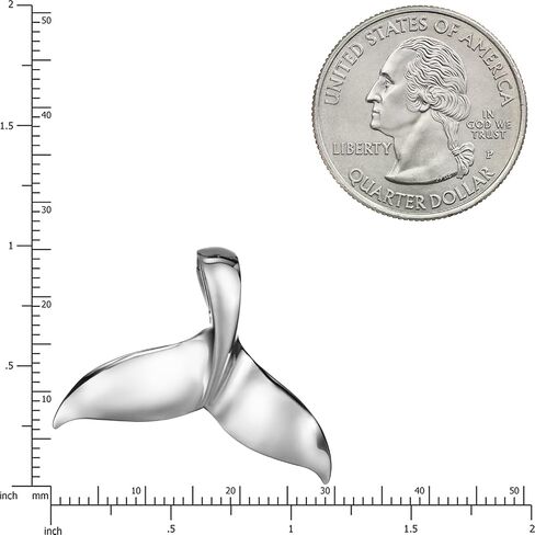 925 Sterling Silver Whale Tail Pendant with 18" Box Chain, Nickel Free Hypoallergenic for Sensitive Skin, Tropical Ocean Jewelry for Women, with Gift Box in Saudi Arabia