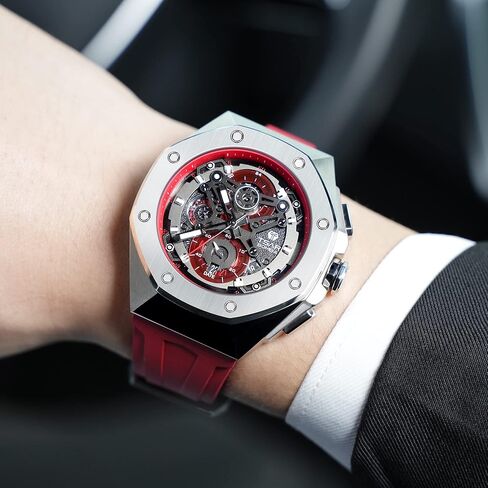 TSAR BOMBA Mens Watches Waterproof 50M Analog Chronograph Men’s Dress Business Work Watch Luxury Tonneau Watches for Men in Saudi Arabia