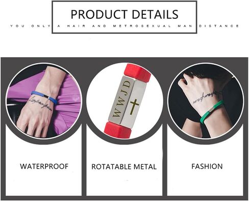 WWJD HWLF Bracelet for Men Women,4-sided engraved Sports Silicone Wristband What Would Jesus Do,He Would Love First Bracelets with Cross,Inspirational Religious Reminder Gift for Him Her in Kuwait