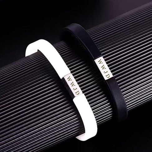 WWJD HWLF Bracelet for Men Women,4-sided engraved Sports Silicone Wristband What Would Jesus Do,He Would Love First Bracelets with Cross,Inspirational Religious Reminder Gift for Him Her in Kuwait