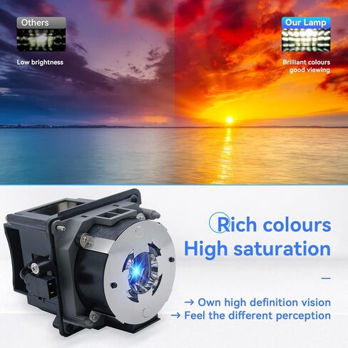 for Epson ELPLP87 PowerLite 535W /PowerLite 530 /PowerLite 525W /PowerLite 520 536Wi EB-536Wi EB-530 EB-2040 EB-2040W EB-2140W Replacement Projector Lamp Bulb with Housing in Kuwait