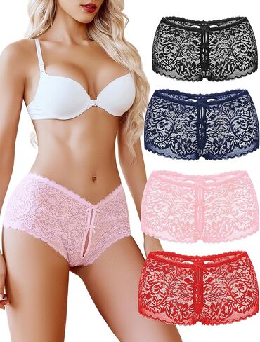 Avidlove Sexy Underwear For Women Lace BoyShorts Panties High Waist Panties Soft Cheeky Panties 1/4 Pack in Kuwait