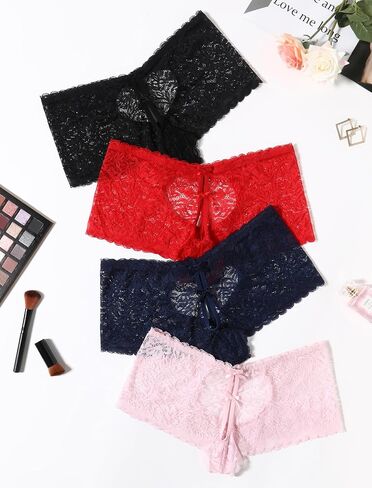 Avidlove Sexy Underwear For Women Lace BoyShorts Panties High Waist Panties Soft Cheeky Panties 1/4 Pack in Kuwait