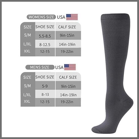 Premium Compression Socks for Men & Women - 15-20 mmHg Support for Circulation, Athletic Running, Hiking, Cycling, Medical, Travel, and Everyday Comfort – Ideal for Nurses, Pregnancy, and Sports Enthusiasts in Saudi Arabia