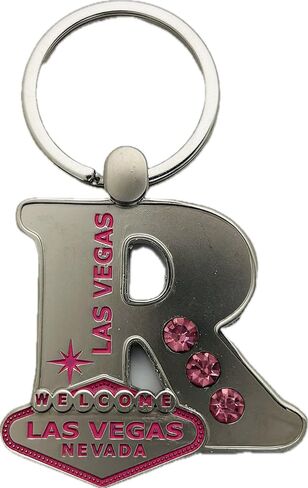 Rubies Las Vegas Pink Jeweled Initial Keychain in Saudi Arabia