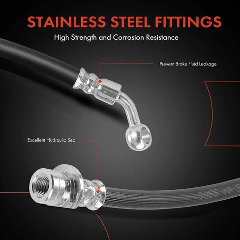 A-Premium Rear Passenger Brake Hydraulic Hose Compatible with Select Acura Models - TL 2009 2010 2011 2012 2013 2014 - Replace# 01466TK4A00 in Saudi Arabia