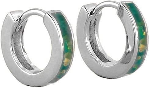 CAITLYNMINIMALIST Opal Inlay Huggies Mini Tiny Hoop Earrings For Women in Kuwait
